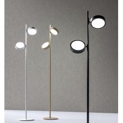 GPI PIANTANA 2 LUCI LED 36W LUCE 3000K DIMMERABILE H180 CM BIANCA,NERA O TORTORA DESIGN MODERNO