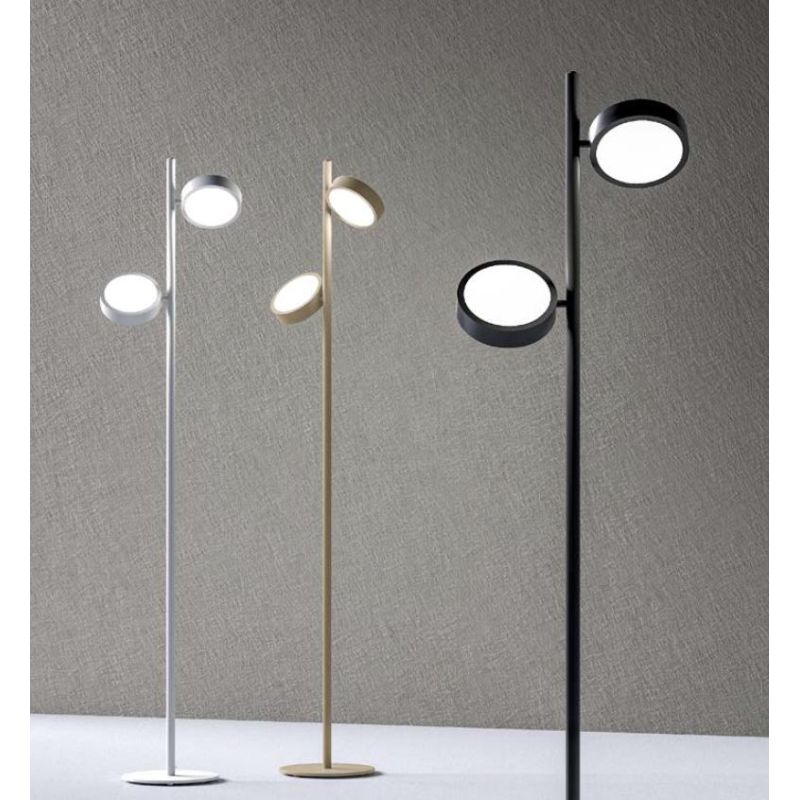 GPI PIANTANA 2 LUCI LED 36W LUCE 3000K DIMMERABILE H180 CM BIANCA,NERA O TORTORA DESIGN MODERNO