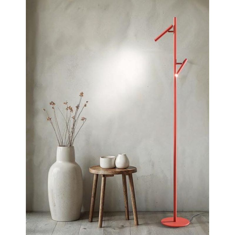 GPI PIANTANA 2 SPOT ORIENTABILI LED 10,8W LUCE 3000K DIMMERABILE H180 CM IN 4 COLORI DESIGN MODERNO