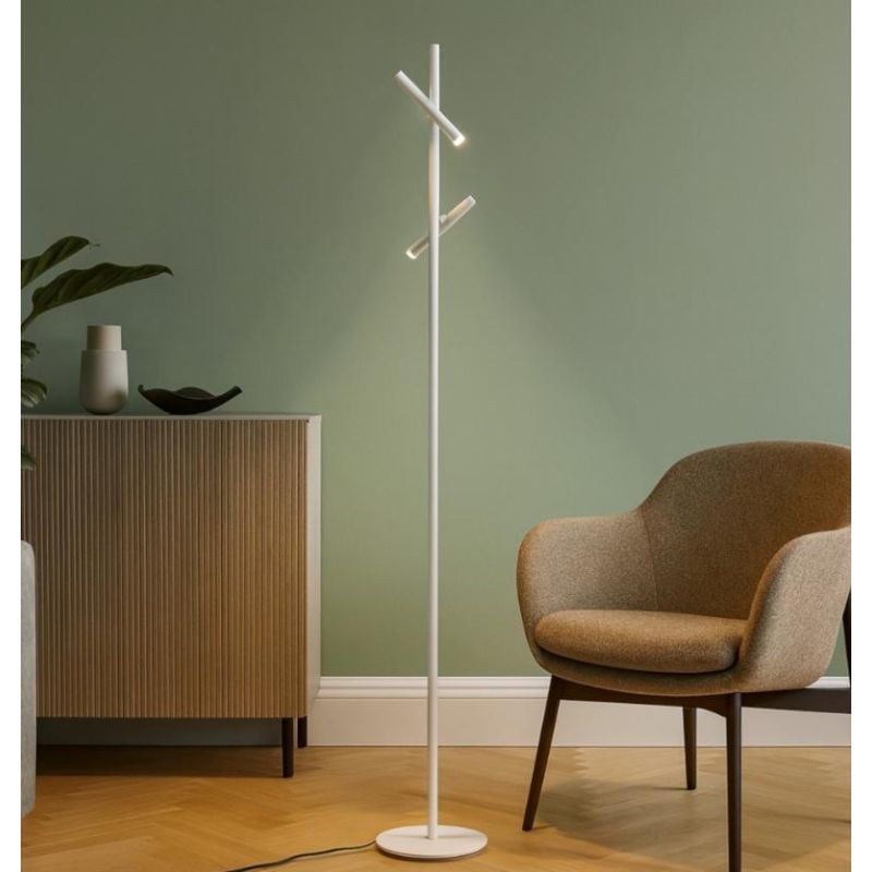 GPI PIANTANA 2 SPOT ORIENTABILI LED 10,8W LUCE 3000K DIMMERABILE H180 CM IN 4 COLORI DESIGN MODERNO