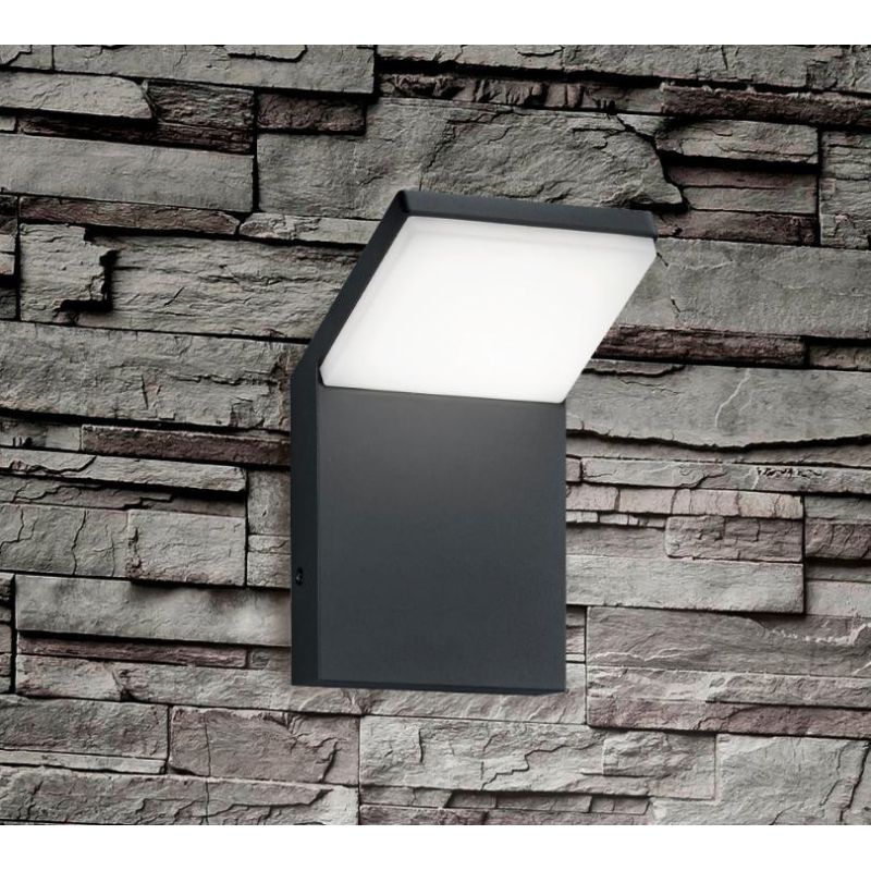 PEARL APPLIQUE DA ESTERNO MODERNA SQUADRATA IP54 ANTRACITE LED 9W TRIO LIGHTING - Cristalensi Shop Online
