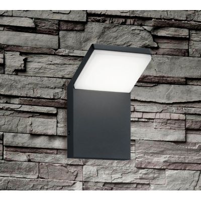 PEARL APPLIQUE DA ESTERNO MODERNA SQUADRATA IP54 ANTRACITE LED 9W TRIO LIGHTING - Cristalensi Shop Online