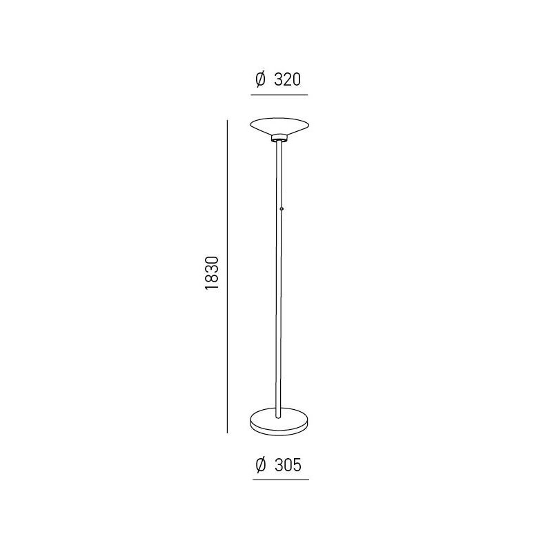 GPI PIANTANA A LED 48W LUCE 3000K DIMMERABILE LUCE UP & DOWN BIANCA O NERA H183 CM MODERNA