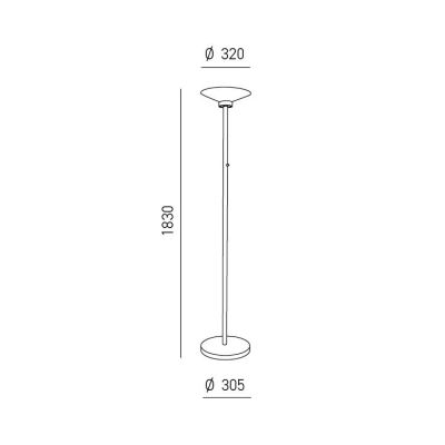 GPI PIANTANA A LED 48W LUCE 3000K DIMMERABILE LUCE UP & DOWN BIANCA O NERA H183 CM MODERNA