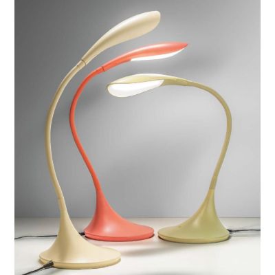 LAMPADA DA TAVOLO A LED 4,5W 3000K CON BRACCIO FLESSIBILE ROSSA,GRIGIA,ORO,BIANCA OPPURE NERA GEA LUCE - Cristalensi Shop Online