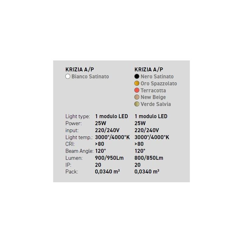 KRIZIA LAMPADA SPECCHIO D58 CM LED 25W LUCE DIMMERABILE FUNZIONE ANTIAPPANNAMENTO 6 COLORI