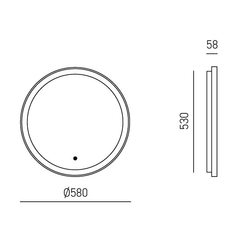 KRIZIA LAMPADA SPECCHIO D58 CM LED 25W LUCE DIMMERABILE FUNZIONE ANTIAPPANNAMENTO 6 COLORI