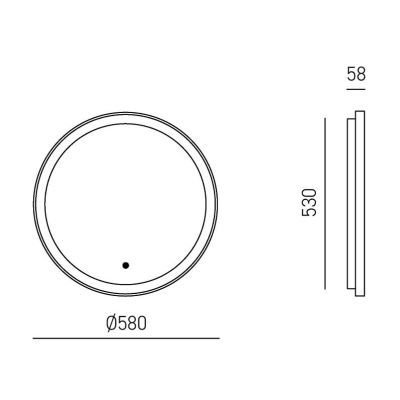 KRIZIA LAMPADA SPECCHIO D58 CM LED 25W LUCE DIMMERABILE FUNZIONE ANTIAPPANNAMENTO 6 COLORI