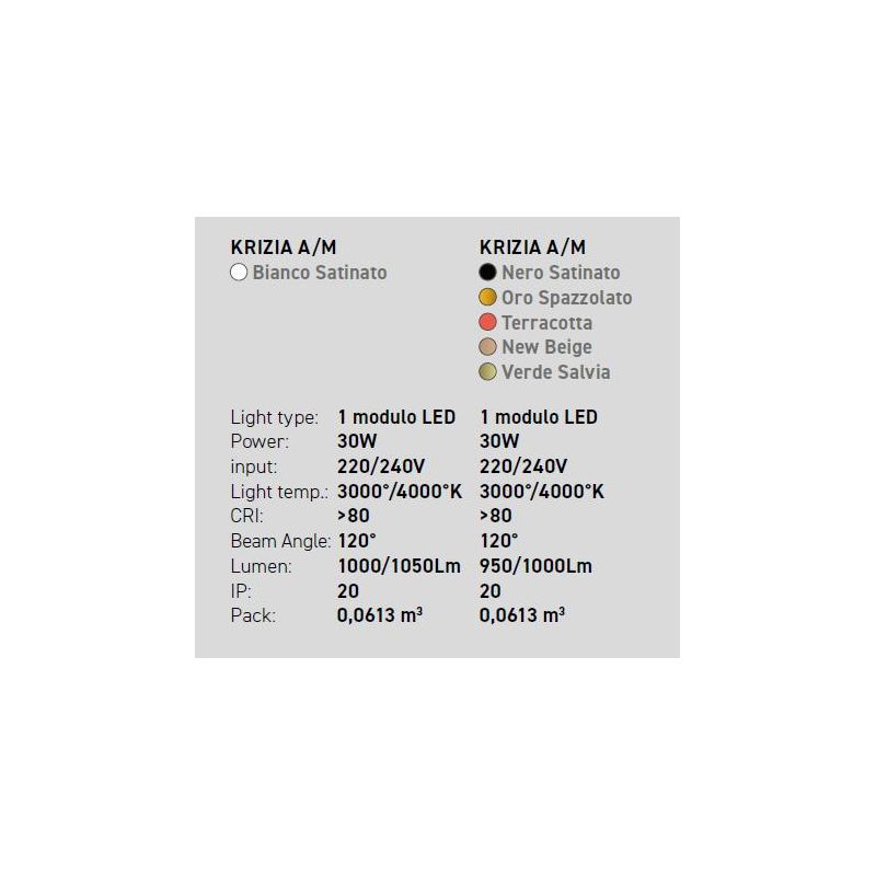 KRIZIA LAMPADA SPECCHIO D78 CM LED 30W LUCE DIMMERABILE FUNZIONE ANTIAPPANNAMENTO 6 COLORI