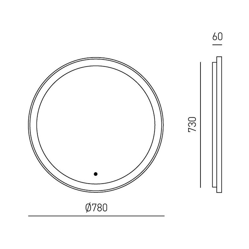 KRIZIA LAMPADA SPECCHIO D78 CM LED 30W LUCE DIMMERABILE FUNZIONE ANTIAPPANNAMENTO 6 COLORI