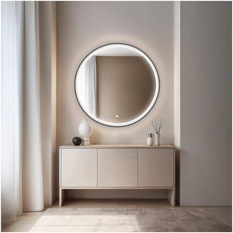 KRIZIA LAMPADA SPECCHIO D78 CM LED 30W LUCE DIMMERABILE FUNZIONE ANTIAPPANNAMENTO 6 COLORI