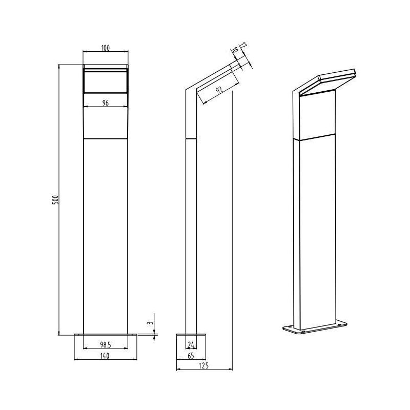 PEARL PALO DA ESTERNO ANTRACITE MODERNO LED 9W IP54 SQUADRATO TRIO LIGHTING - Cristalensi Shop Online
