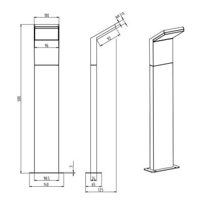 PEARL PALO DA ESTERNO ANTRACITE MODERNO LED 9W IP54 SQUADRATO TRIO LIGHTING - Cristalensi Shop Online