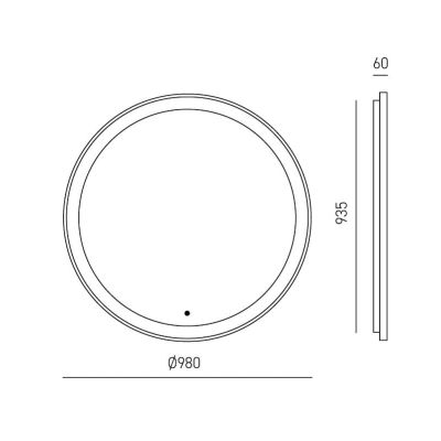 KRIZIA LAMPADA SPECCHIO D98 CM LED 40W LUCE DIMMERABILE FUNZIONE ANTIAPPANNAMENTO 6 COLORI