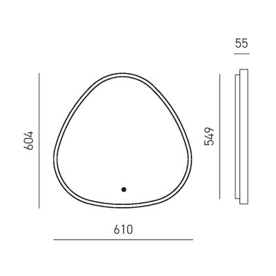 ECARIS LAMPADA SPECCHIO LED 30W LUCE DIMMERABILE FUNZIONE ANTIAPPANNAMENTO OVALE 6 COLORI