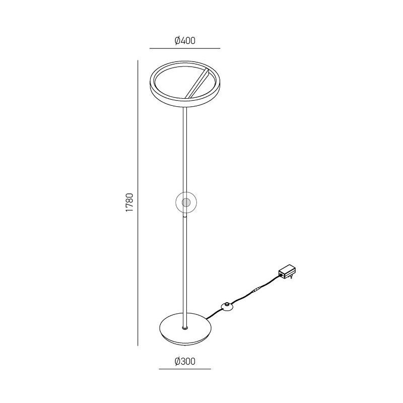 CRISEIDE PIANTANA H178 CM LED 40W LUCE 3000K DIMMERABILE ALLUMINIO 5 COLORI DESIGN MODERNO