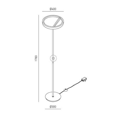 CRISEIDE PIANTANA H178 CM LED 40W LUCE 3000K DIMMERABILE ALLUMINIO 5 COLORI DESIGN MODERNO