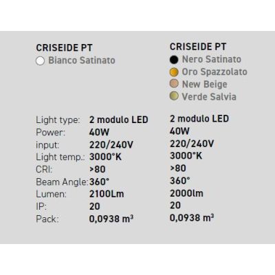 CRISEIDE PIANTANA H178 CM LED 40W LUCE 3000K DIMMERABILE ALLUMINIO 5 COLORI DESIGN MODERNO