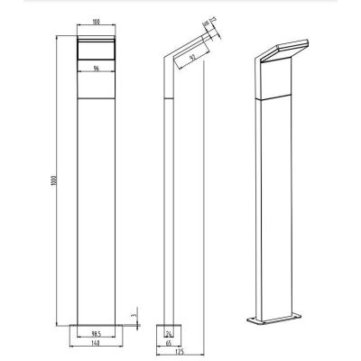 PEARL PALO DA ESTERNO H100 ANTRACITE MODERNO LED 9W IP54 SQUADRATO TRIO LIGHTING - Cristalensi Shop Online