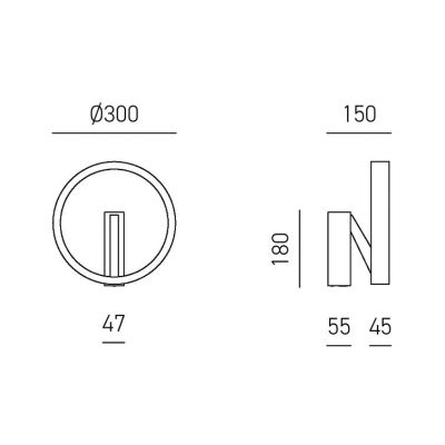 CRISEIDE APPLIQUE ROTONDA LED 30W LUCE 3000K DIMMERABILE IN ALLUMINIO 5 COLORI DESIGN MODERNO