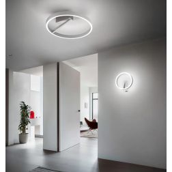 CRISEIDE APPLIQUE ROTONDA LED 30W LUCE 3000K DIMMERABILE IN ALLUMINIO 5 COLORI DESIGN MODERNO 2