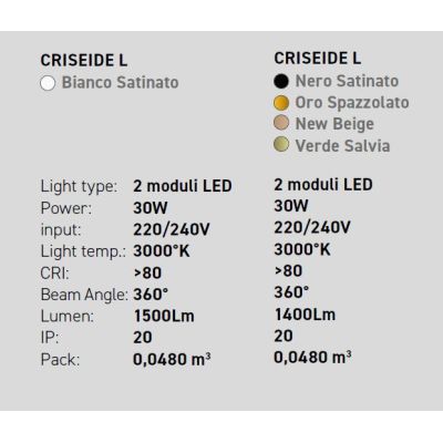 CRISEIDE LAMPADA DA TAVOLO LED 30W LUCE 3000K DIMMERABILE IN ALLUMINIO 5 COLORI DESIGN MODERNO
