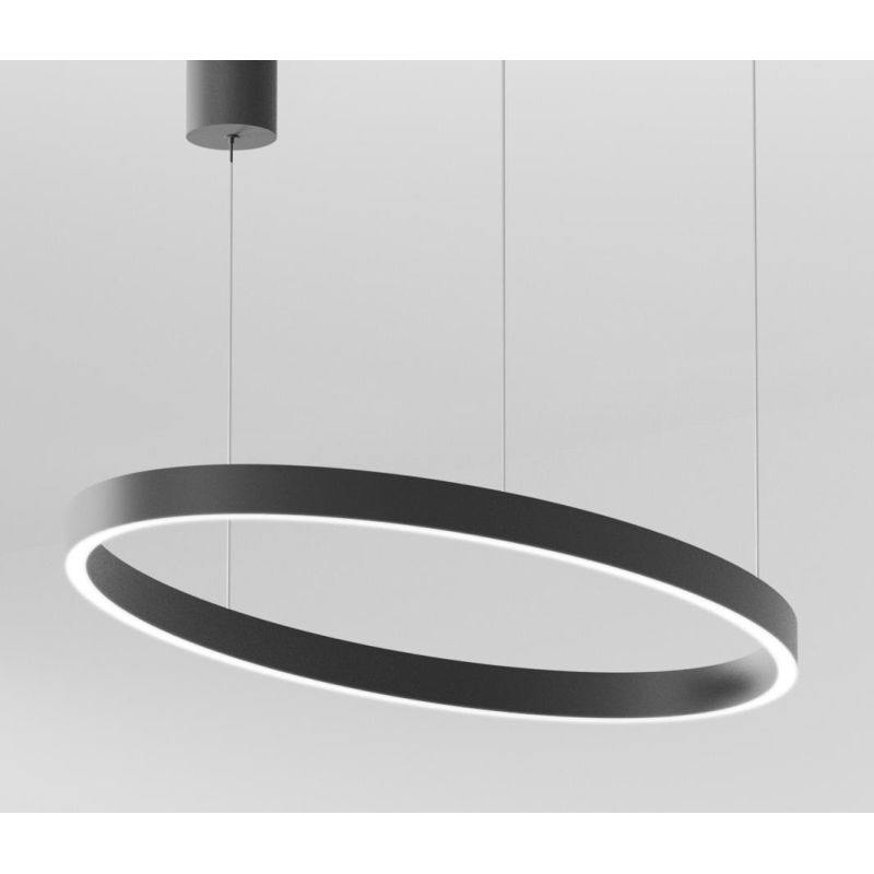 CRISEIDE SOSPENSIONE OVALE IN 2 MISURE LED INTEGRATO LUCE 3000K ALLUMINIO 3 COLORI MODERNA