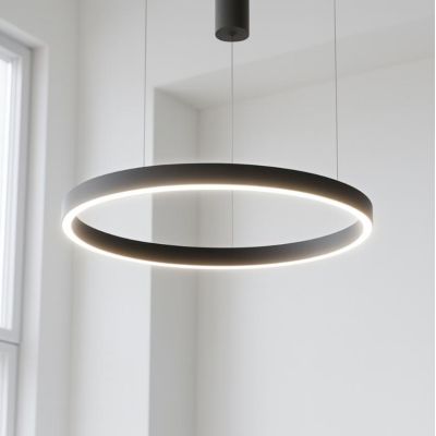 CRISEIDE SOSPENSIONE OVALE IN 2 MISURE LED INTEGRATO LUCE 3000K ALLUMINIO 3 COLORI MODERNA