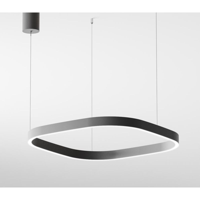 CRISEIDE SOSPENSIONE QUADRATA IN 2 MISURE LED INTEGRATO LUCE 3000K ALLUMINIO 5 COLORI MODERNA