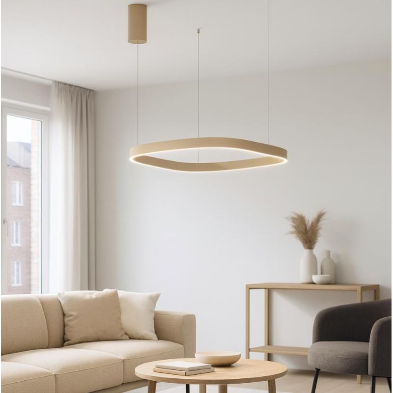 CRISEIDE SOSPENSIONE QUADRATA IN 2 MISURE LED INTEGRATO LUCE 3000K ALLUMINIO 5 COLORI MODERNA