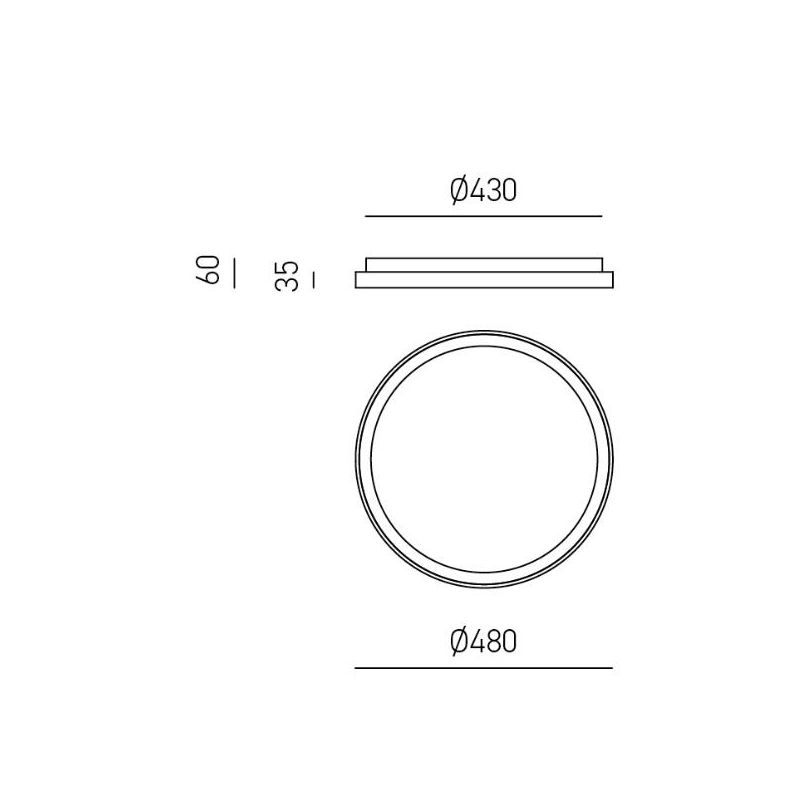 KRIZIA PM PLAFONIERA MODERNA AD ANELLO D48 LED 38W LUCE DIMMERABILE BIANCO O ORO DELLA GEA LUCE GEA LUCE - Cristalensi Shop Onli