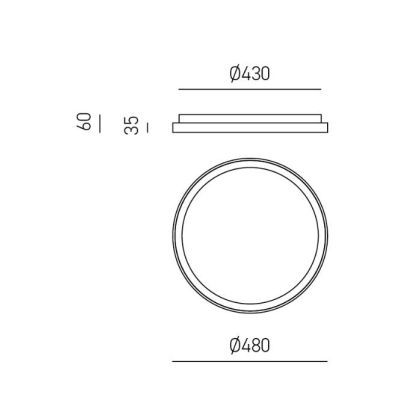 KRIZIA PM PLAFONIERA MODERNA AD ANELLO D48 LED 38W LUCE DIMMERABILE BIANCO O ORO DELLA GEA LUCE GEA LUCE - Cristalensi Shop Onli