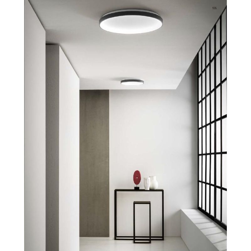 KRIZIA PS PLAFONIERA GRANDE MODERNA CON ANELLO D78 LED 60W LUCE DIMMERABILE BIANCO O ORO DELLA GEA GEA LUCE - Cristalensi Shop O