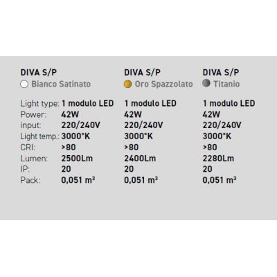 DIVA SP SOSPENSIONE GEA LUCE A LED 39W LUCE 3000K DIMMERABILE MODERNA ALLUMINIO 3 FINITURE COLORE GEA LUCE - Cristalensi Shop On