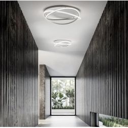 ATIA PLAFONIERA IN ALLUMINIO 2 MISURE LED INTEGRATO LUCE 3000K BIANCA O NERA DESIGN MODERNO 2