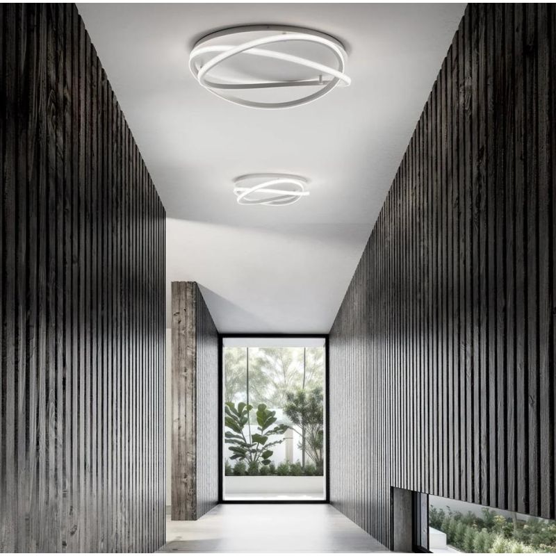 ATIA PLAFONIERA IN ALLUMINIO 2 MISURE LED INTEGRATO LUCE 3000K BIANCA O NERA DESIGN MODERNO