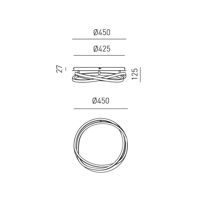 ATIA PLAFONIERA IN ALLUMINIO 2 MISURE LED INTEGRATO LUCE 3000K BIANCA O NERA DESIGN MODERNO