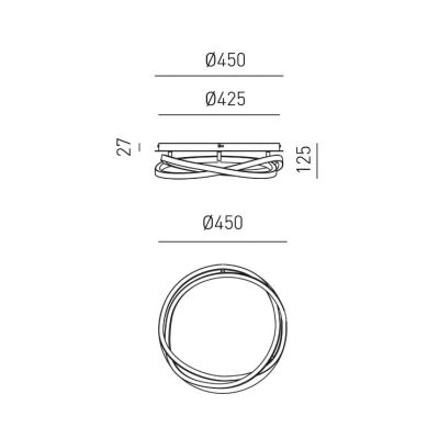 ATIA PLAFONIERA IN ALLUMINIO 2 MISURE LED INTEGRATO LUCE 3000K BIANCA O NERA DESIGN MODERNO