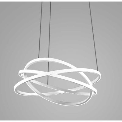 ATIA SOSPENSIONE IN ALLUMINIO 3 MISURE LED INTEGRATO LUCE 3000K BIANCA O NERA DESIGN MODERNO