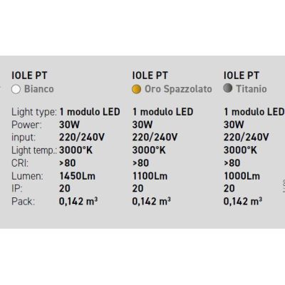 IOLE PT PIANTANA MODERNA IN ALLUMINIO LED 30W LUCE 3000K DIMMERABILE 3 COLORI GEA LUCE - Cristalensi Shop Online