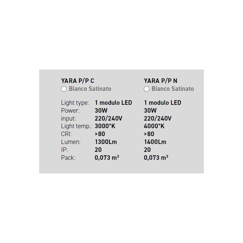 YARA PP PLAFONIERA PICCOLA MODERNA LED 30W LUCE 3000K O 4000K DIMMERABILE BIANCA GEA LUCE GEA LUCE - Cristalensi Shop Online