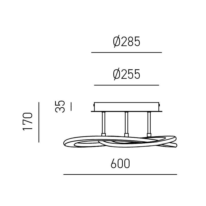 YARA PM PLAFONIERA MEDIA MODERNA LED 40W LUCE 3000K O 4000K DIMMERABILE BIANCA GEA LUCE GEA LUCE - Cristalensi Shop Online
