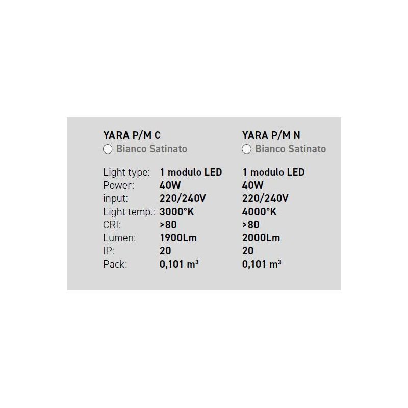 YARA PM PLAFONIERA MEDIA MODERNA LED 40W LUCE 3000K O 4000K DIMMERABILE BIANCA GEA LUCE GEA LUCE - Cristalensi Shop Online