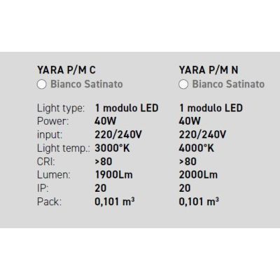 YARA PM PLAFONIERA MEDIA MODERNA LED 40W LUCE 3000K O 4000K DIMMERABILE BIANCA GEA LUCE GEA LUCE - Cristalensi Shop Online