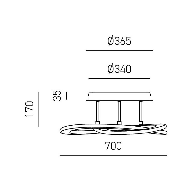YARA PG PLAFONIERA GRANDE MODERNA LED 50W LUCE 3000K O 4000K DIMMERABILE BIANCA GEA LUCE GEA LUCE - Cristalensi Shop Online