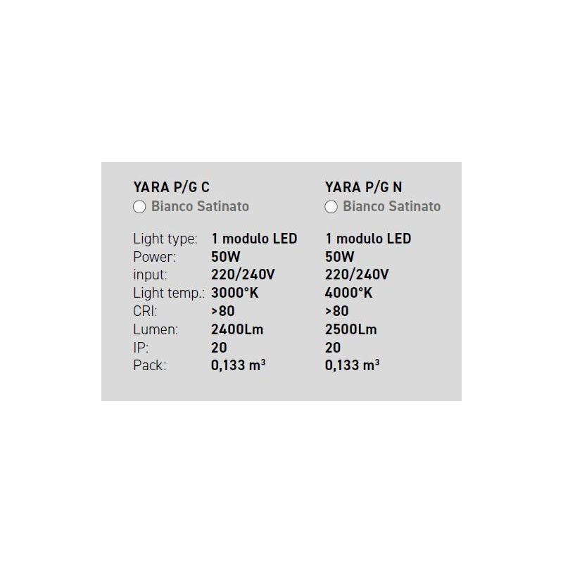 YARA PG PLAFONIERA GRANDE MODERNA LED 50W LUCE 3000K O 4000K DIMMERABILE BIANCA GEA LUCE GEA LUCE - Cristalensi Shop Online