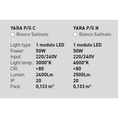 YARA PG PLAFONIERA GRANDE MODERNA LED 50W LUCE 3000K O 4000K DIMMERABILE BIANCA GEA LUCE GEA LUCE - Cristalensi Shop Online