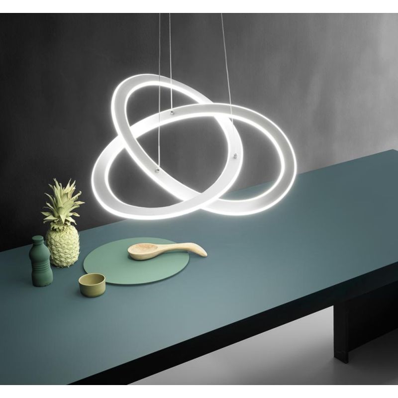 YARA SP SOSPENSIONE MODERNA GEA LUCE LED 40W LUCE 3000K O 4000K DIMMERABILE BIANCA GEA LUCE - Cristalensi Shop Online