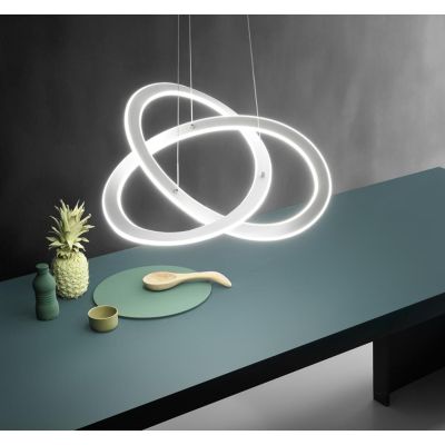 YARA SP SOSPENSIONE MODERNA GEA LUCE LED 40W LUCE 3000K O 4000K DIMMERABILE BIANCA GEA LUCE - Cristalensi Shop Online