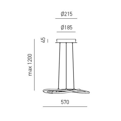 YARA SP SOSPENSIONE MODERNA GEA LUCE LED 40W LUCE 3000K O 4000K DIMMERABILE BIANCA GEA LUCE - Cristalensi Shop Online